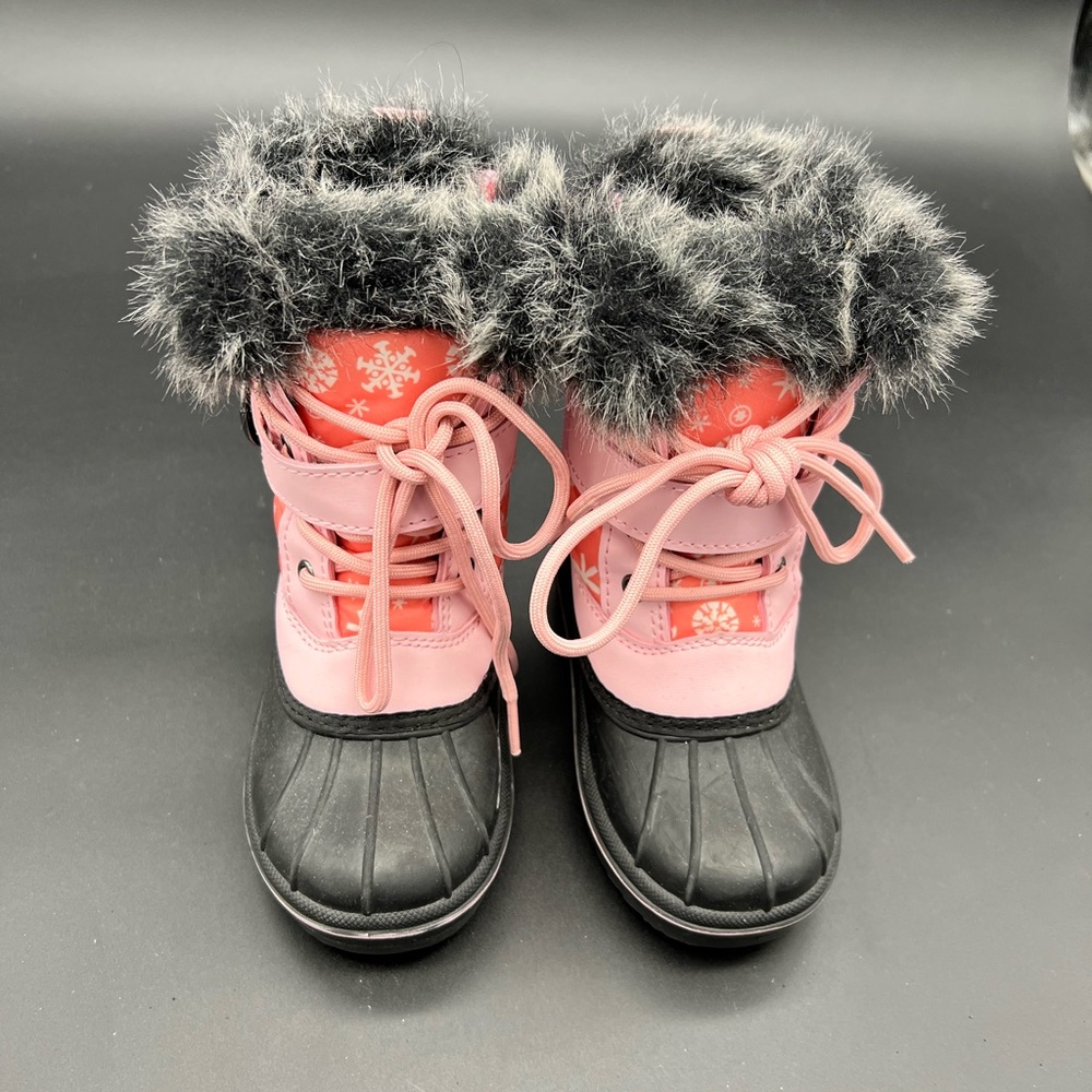Pink and Black Kids Snow Boots